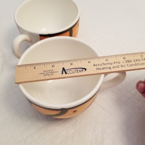 pier one hand painted Italy Orange And Black Extra Large Coffee Mugs - Picture 7 of 8